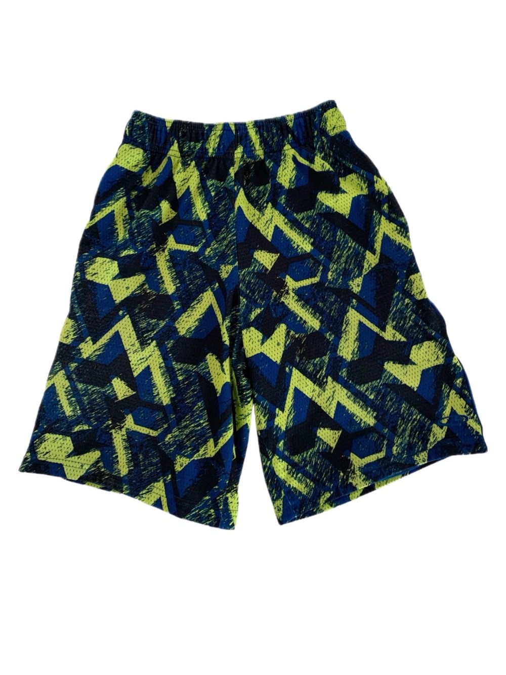 C9 by Champion Shorts Boys M (8-10) Blue Yellow Basketball Mesh Lined Pockets